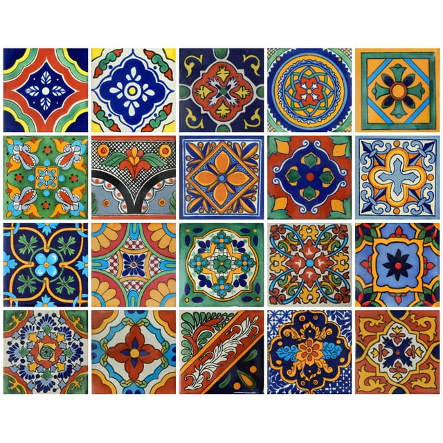 Handpainted Multicolor Ceramic Wall Tiles for Kitchen and Bathroom