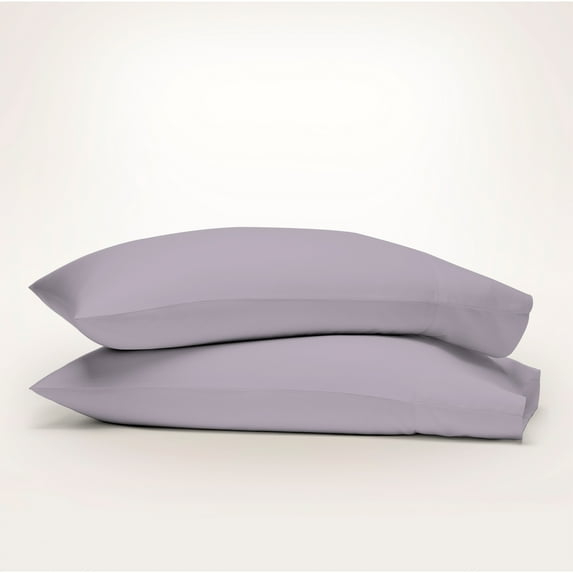 Purity Home 100% Organic Cotton Standard Lavender Percale Pillowcases, 300 Thread Count Breathable, Super Soft, & Cozy 2-Piece Set