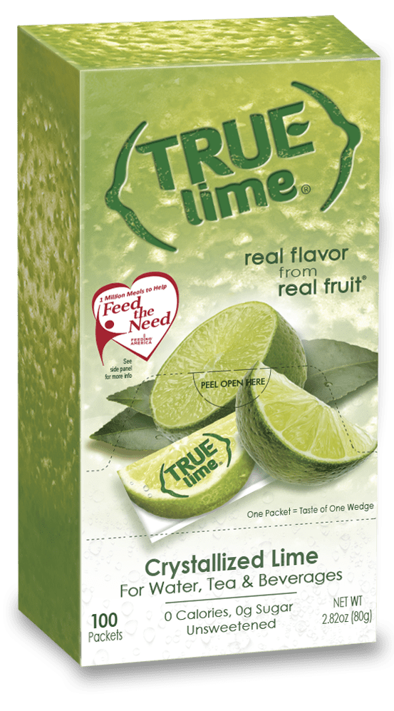 True Lime Crystallized Lime Packets for Water, Tea & Beverages