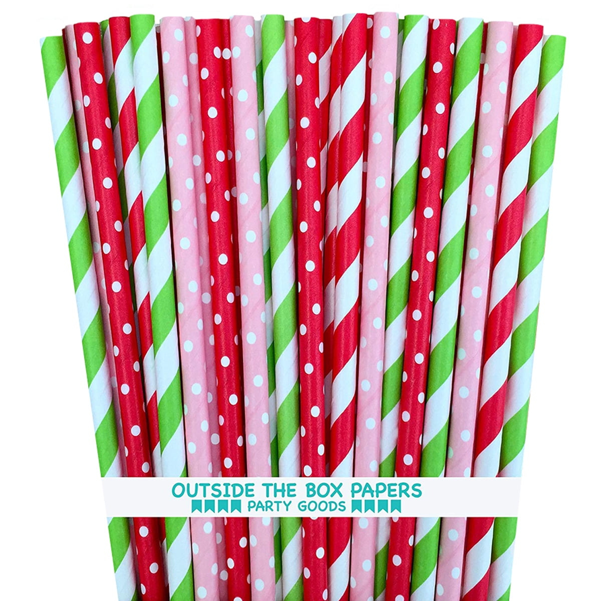 100 Strawberry Shortcake Themed Paper Straws