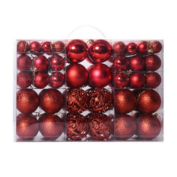 ArWgKavx Reduced Hangs 100Pc Christmas Ball Ornaments Shatterproof Balls for Christmas Tree Decoration Red