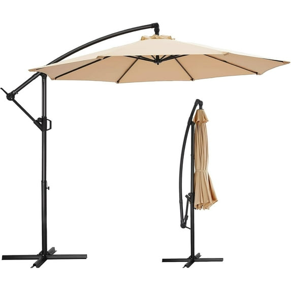 10ft Nude Steel Octagon Cantilever Side Post Umbrella