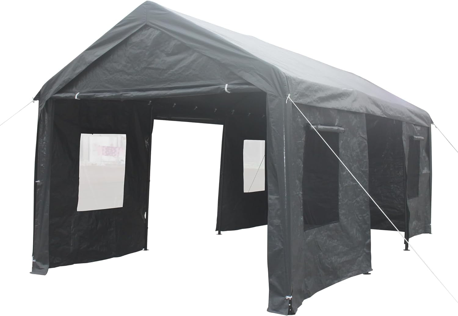 10x20 Feet Canopy with Sidewalls Canopy Tent Car Port Portable Garage Heavy Duty Tent (Gray)