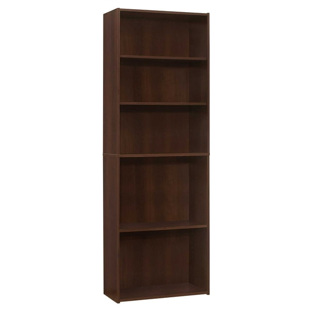 11.75" x 24.75" x 71.25" Cherry 5 Shelves  Bookcase