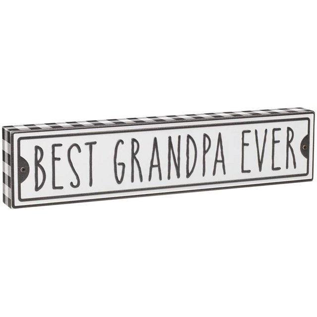 11" Best (Grandpa) Ever' Rustic Plaid Wood Box Sign by Collins Painting