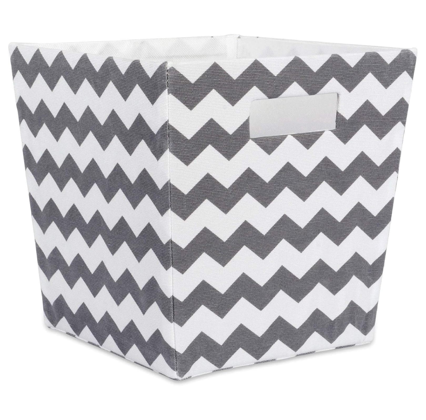 11 x 11 x 11 in. Chevron Polyester Trapezoid Storage Bin, Grey
