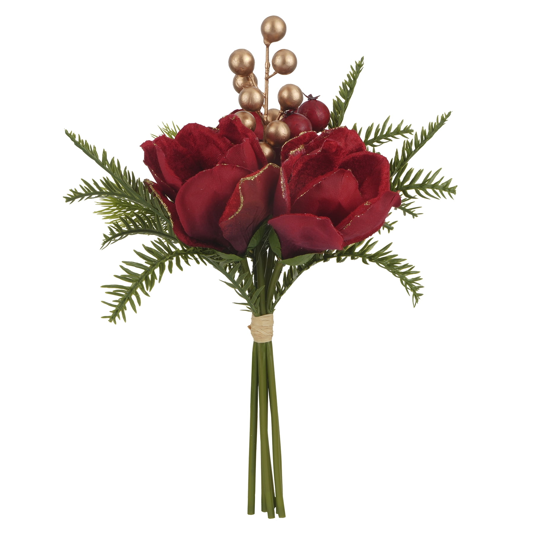 11" Red Magnolia & Berry Bouquet by Ashland® - Christmas and Holiday Home Decor