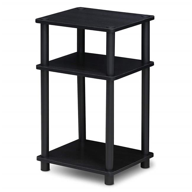 11087AM-BK 11087 Just 3-Tier No Tools Tube End Table, Americano & Black - 13.4 x 11.5 x 22.8 in.