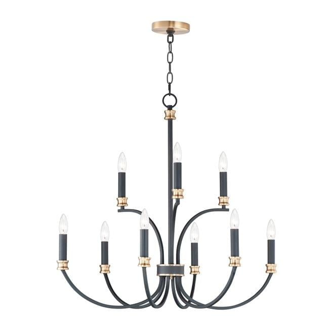 11377BKAB-Maxim Lighting-Charlton - 9 Light Chandelier     -Traditional Installation