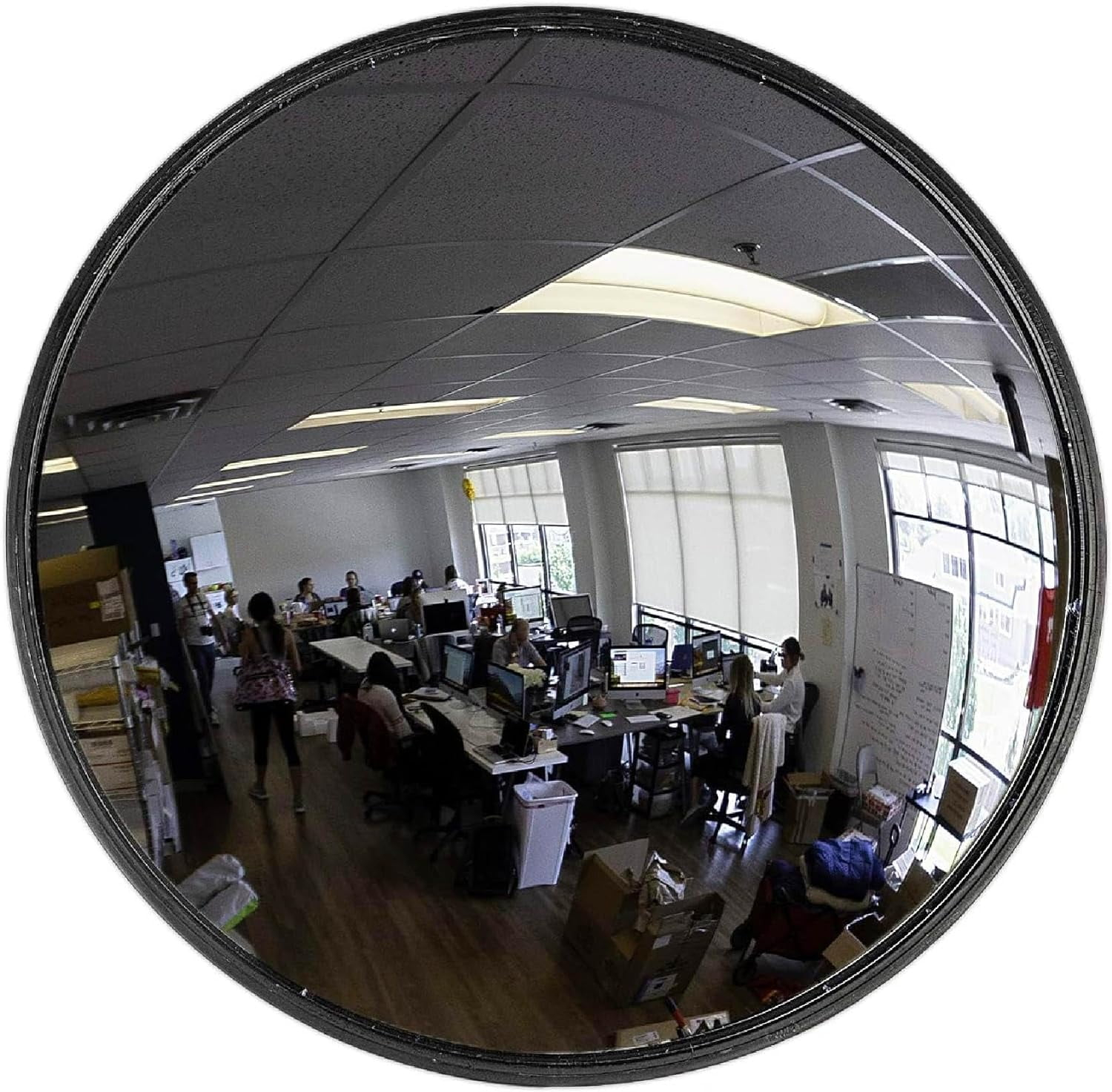 12â€ Acrylic Convex Mirror, Round Indoor Security Mirror for the Garage Blind Spot, Store Safety, Warehouse Side View, and More, Circular Wall Mirror for Personal or Office Use - Vision Metalizers
