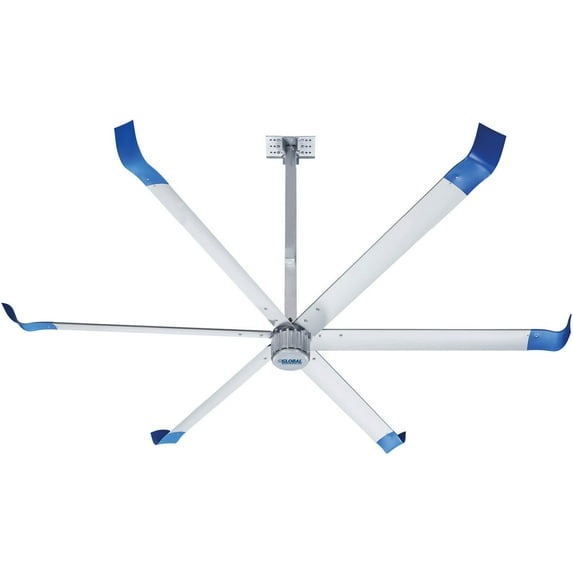 12' Diameter High Volume Low Speed Ceiling Fan, 165,600 CFM, 208/240V