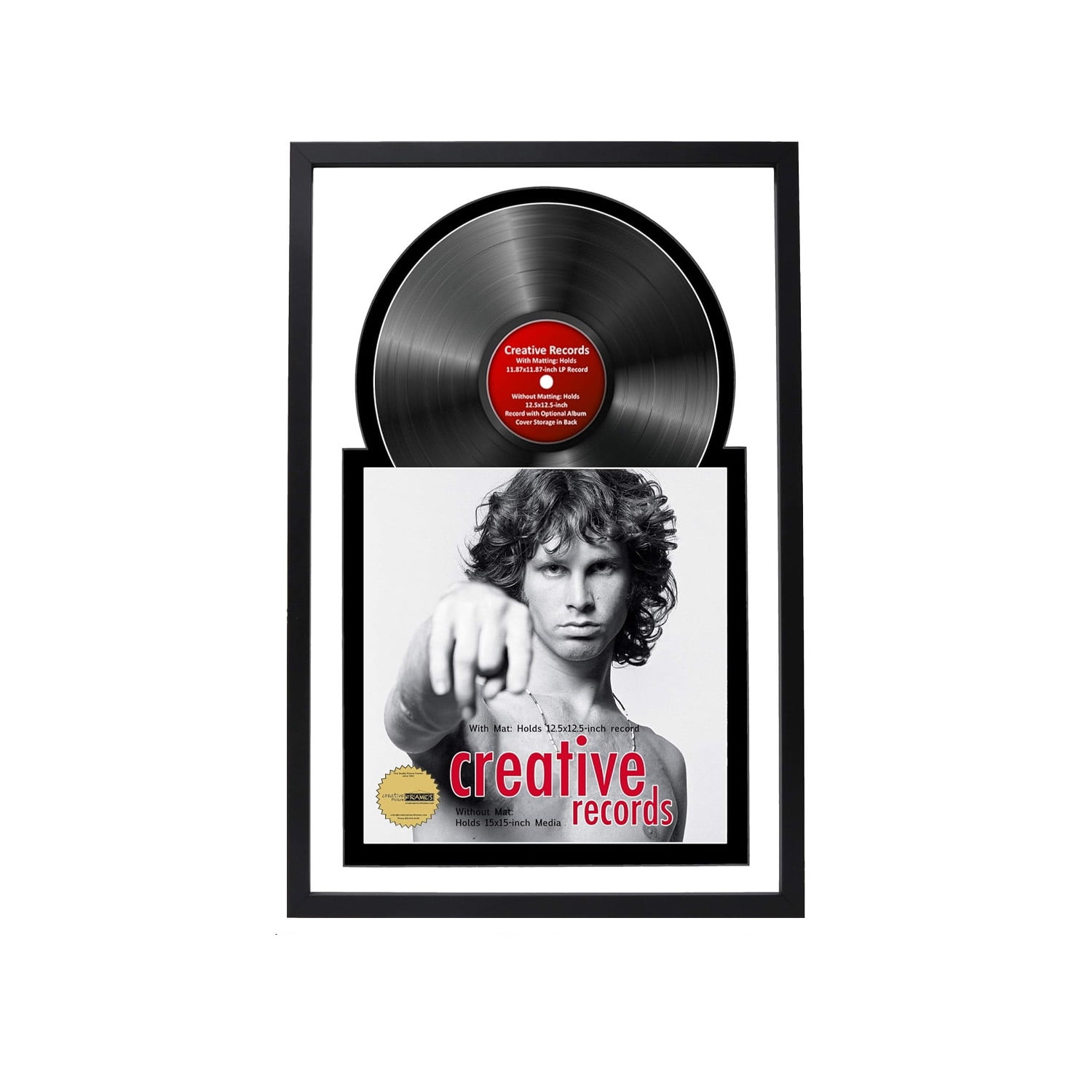 Black Jukebox Record Frame with Double Matting