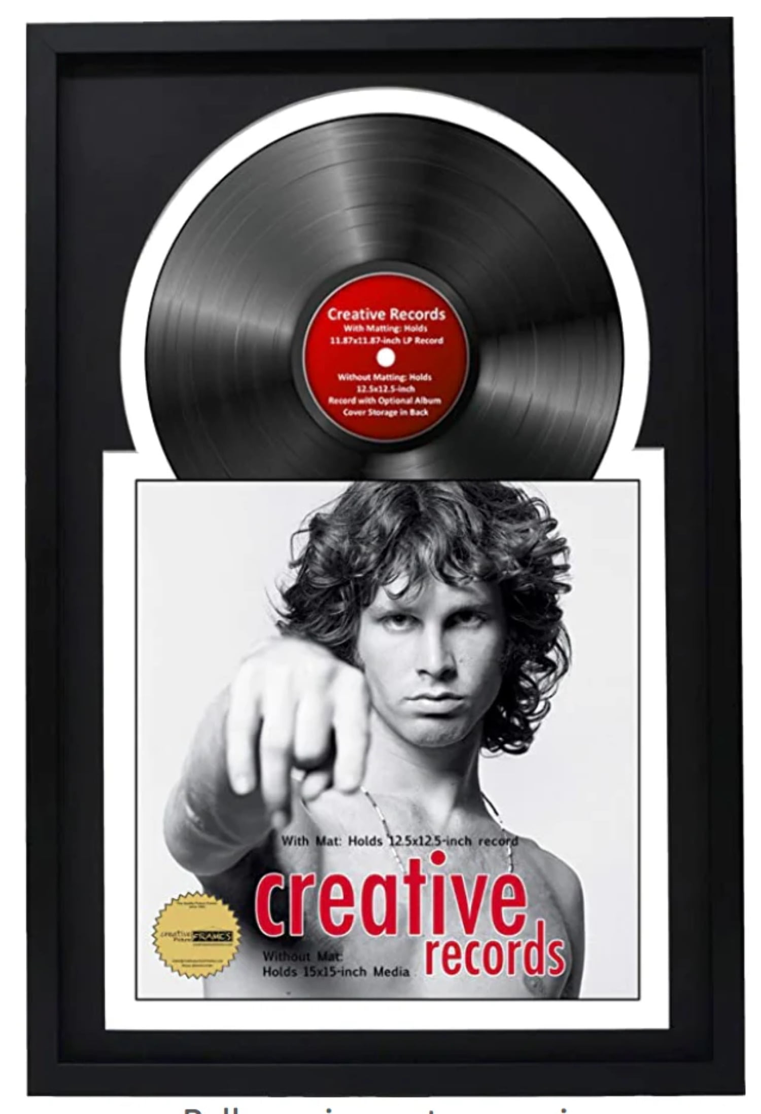Black Jukebox Record Frame with Double Matting