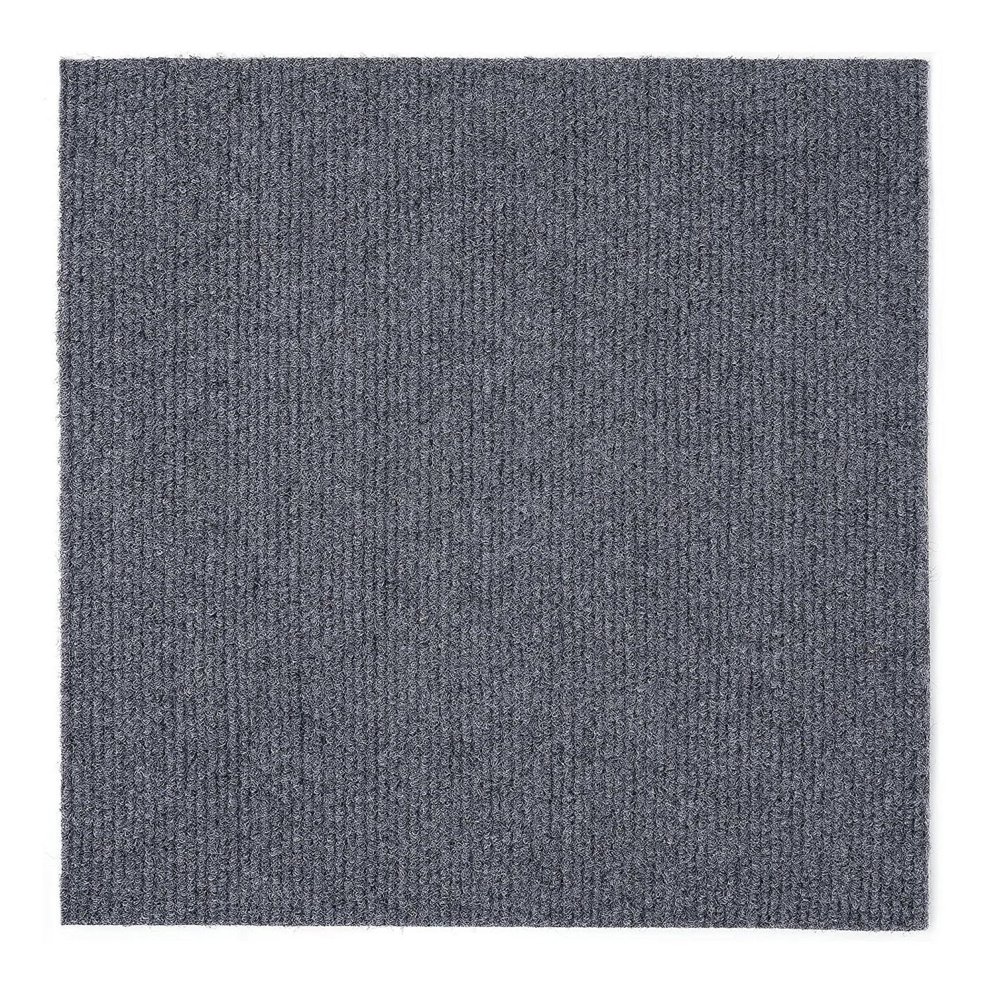 Creative Home: Nexus Tiles: Self-Adhesive Carpet Tiles - Actual: 12" x 12" Smoke (Blue/Gray)