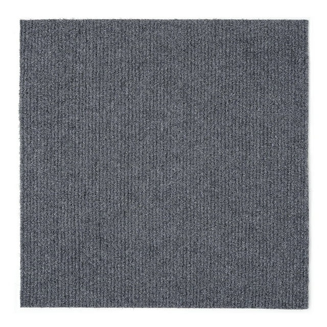 Creative Home: Nexus Tiles: Self-Adhesive Carpet Tiles - Actual: 12" x 12" Smoke (Blue/Gray)