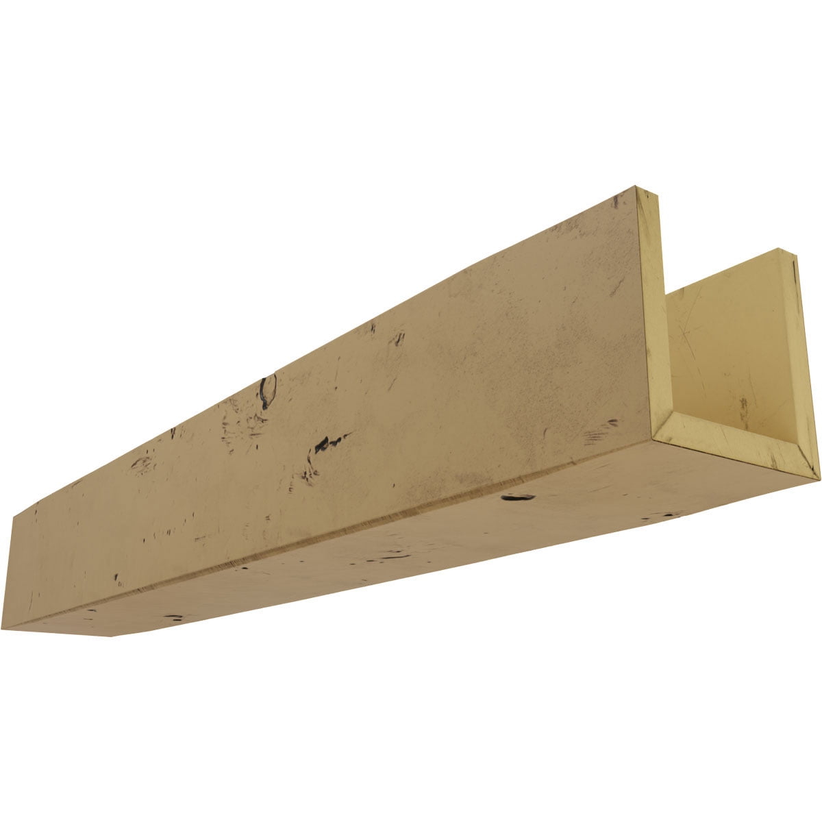 12"W x 6"H x 10'L 3-Sided (U-beam) Knotty Pine Endurathane Faux Wood Ceiling Beam, Natural Golden Oak