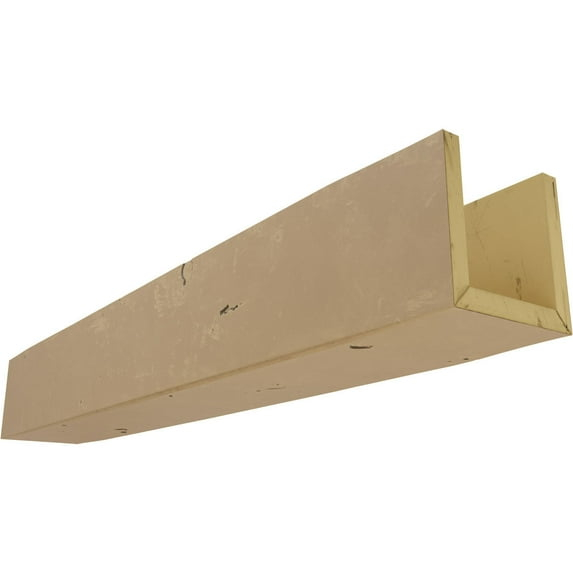 12"W x 6"H x 10'L 3-Sided (U-beam) Knotty Pine Endurathane Faux Wood Ceiling Beam, Natural Pine