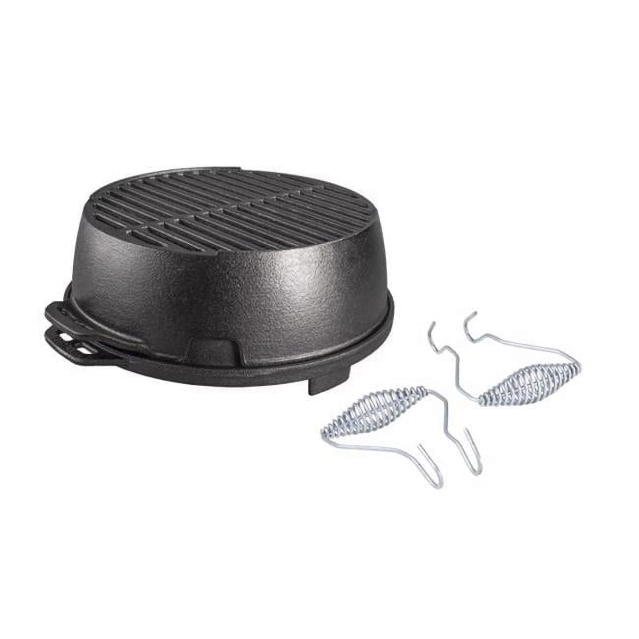 Lodge Cast Iron 12" Charcoal Camping Round Kickoff Grill