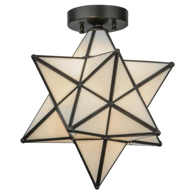 12 in. Moravian Star White Flushmount - White