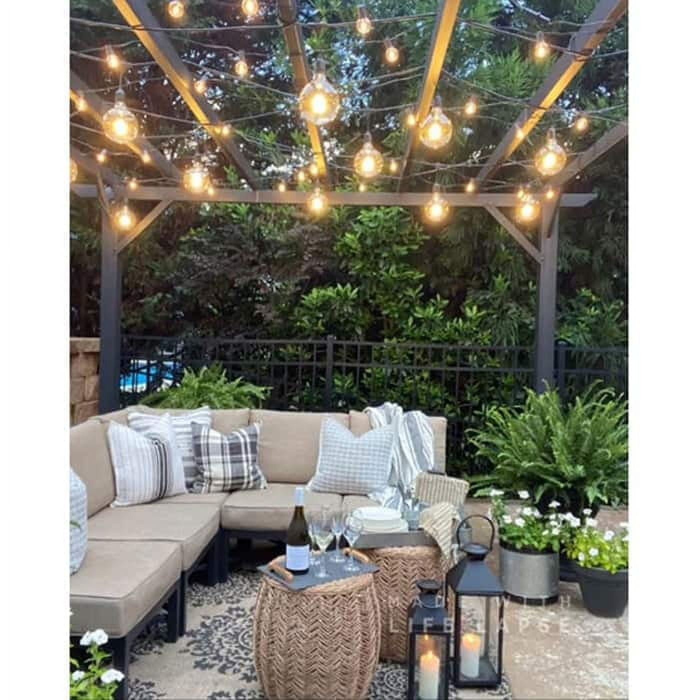 120V 24ft Dimmable Outdoor LED  String Light w/ Large Globe Edison Bulb 24-48