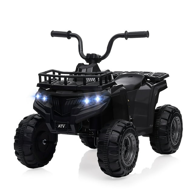 Black 12V Battery Powered Kids Ride-On Electric Quad