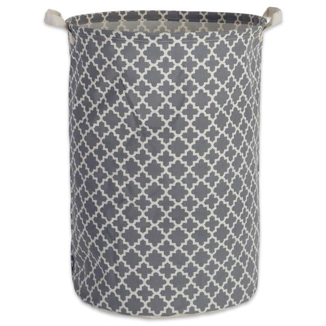 DII Laundry Collection, PE Coated Collapsible Bin, Gray Lattice, Laundry Hamper