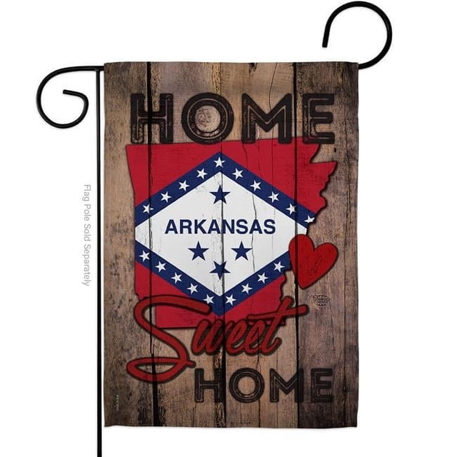 Ornament Collection  13 x 18.5 in. State Arkansas Home Sweet American State Vertical Garden Flag with Double-Sided House Decoration Banner Yard Gift