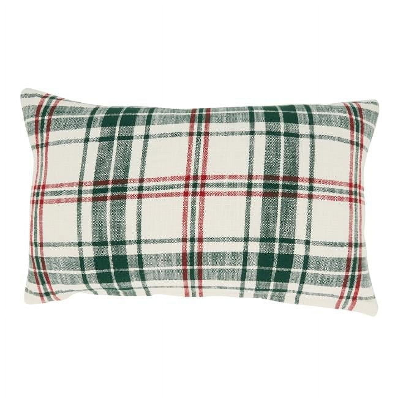 Saro Lifestyle Traditional Plaid Throw Pillow Cover, 13"x20", White