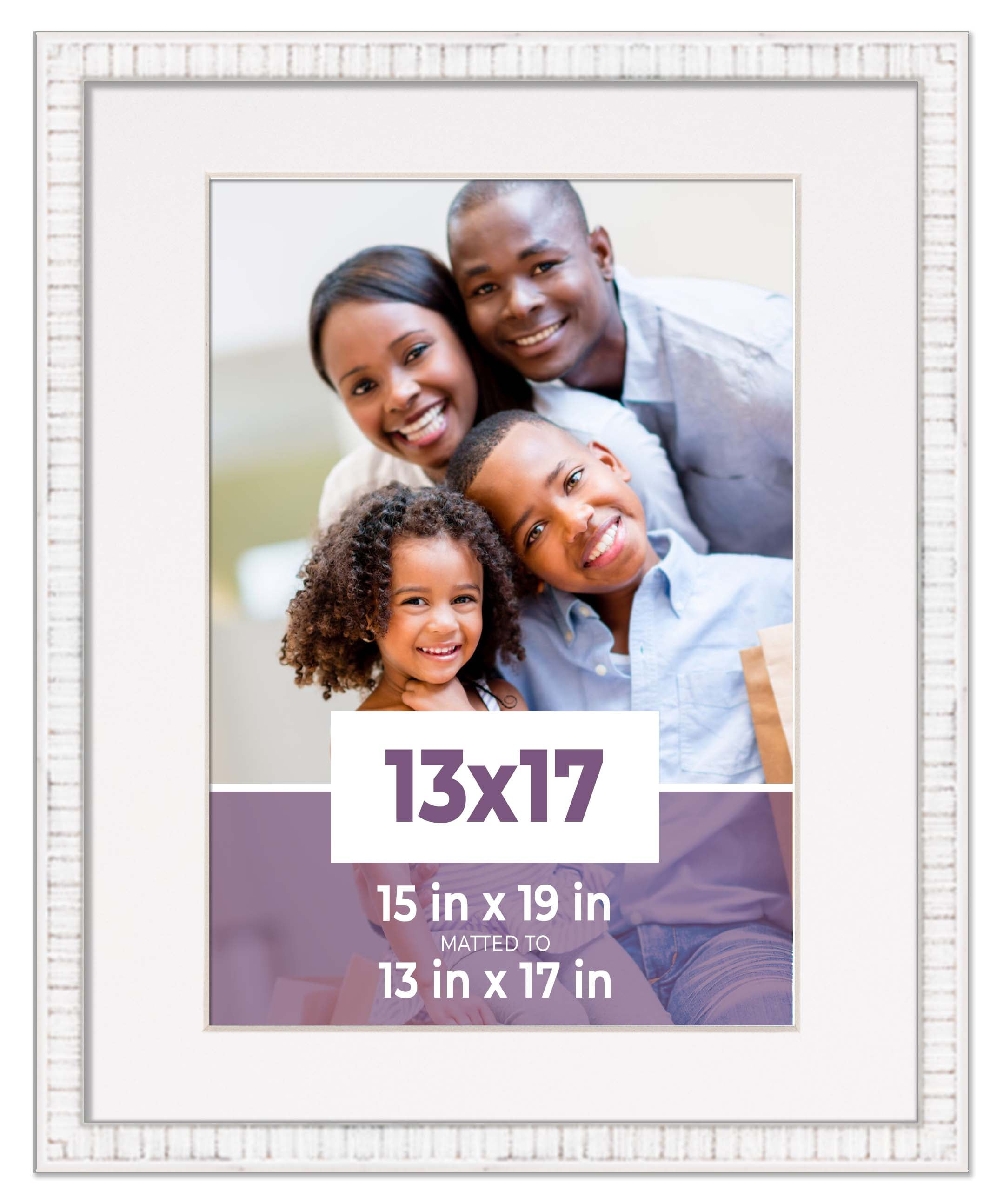 13x17 Frame White With White Picture Mat For 13x17 Photo - White 15x19 Frame To Display Print or