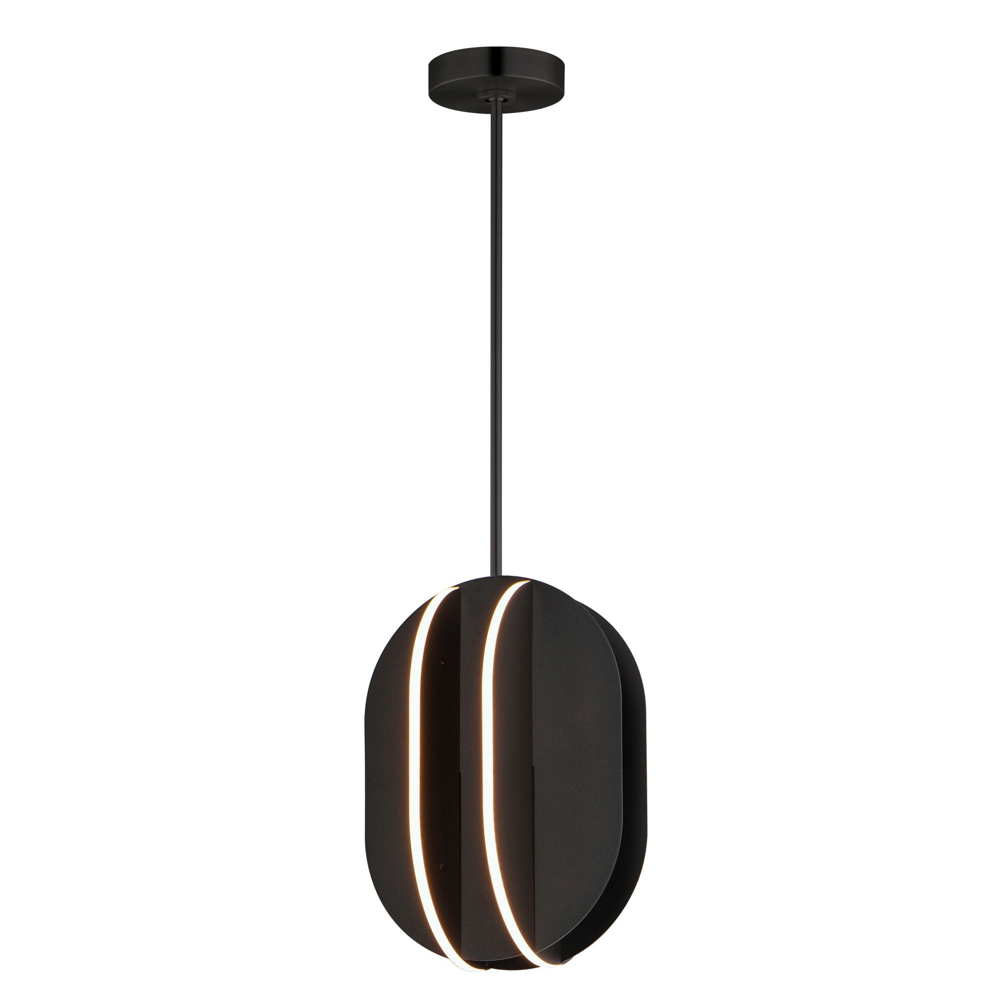 14.25 Inch 35W 1 Led Medium Ellipse Pendant-Black Finish Et2 Lighting E21486-Bk