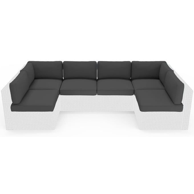 SOLAURA 14Pcs Outdoor Furniture Replacement Cushions, Fits 6-seat Sectional Rattan Conversation Set, Patio Water-Resistant Replacement Sofa Cushions, Grey