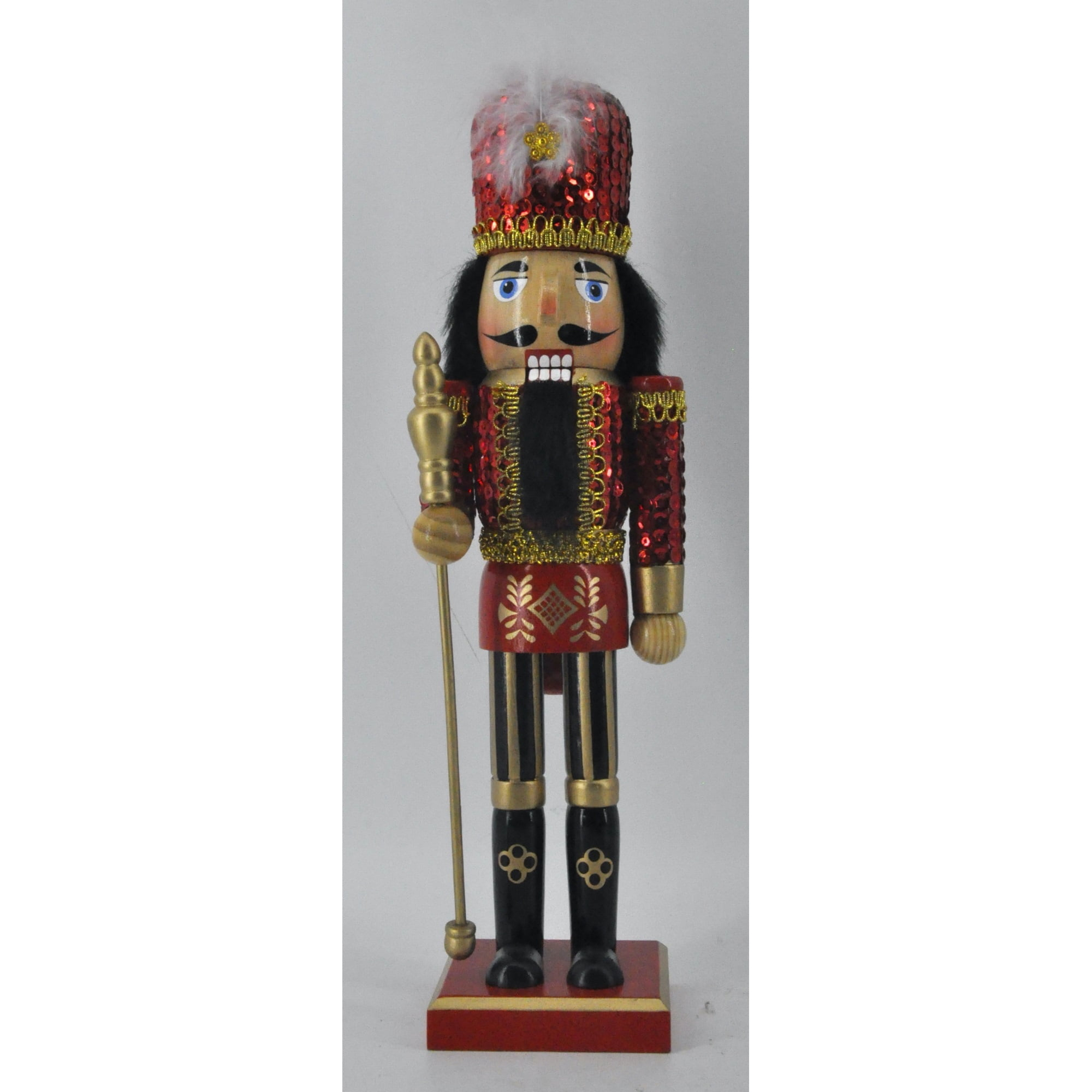 14" Red/Gold Sequin Soldier Nutcracker AA