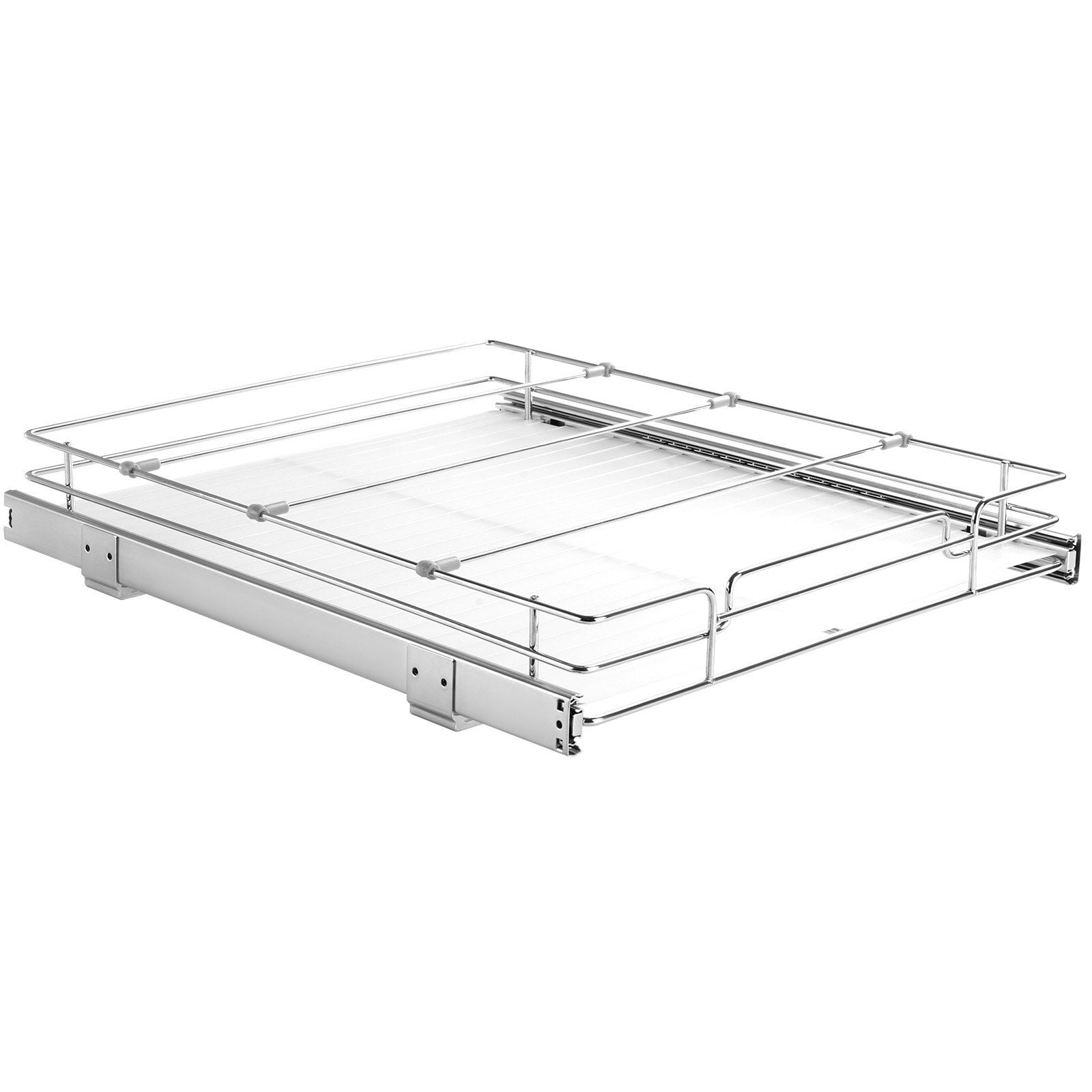 VEVOR 14"W x 21"D Pull Out Cabinet Organizer, Heavy Duty Slide Out Pantry Shelves, Chrome-Plated Steel Roll Out Drawers, Drawer Storage for Home, Inside Cabinet, Bathroom, Under Sink, 15"x22" Install