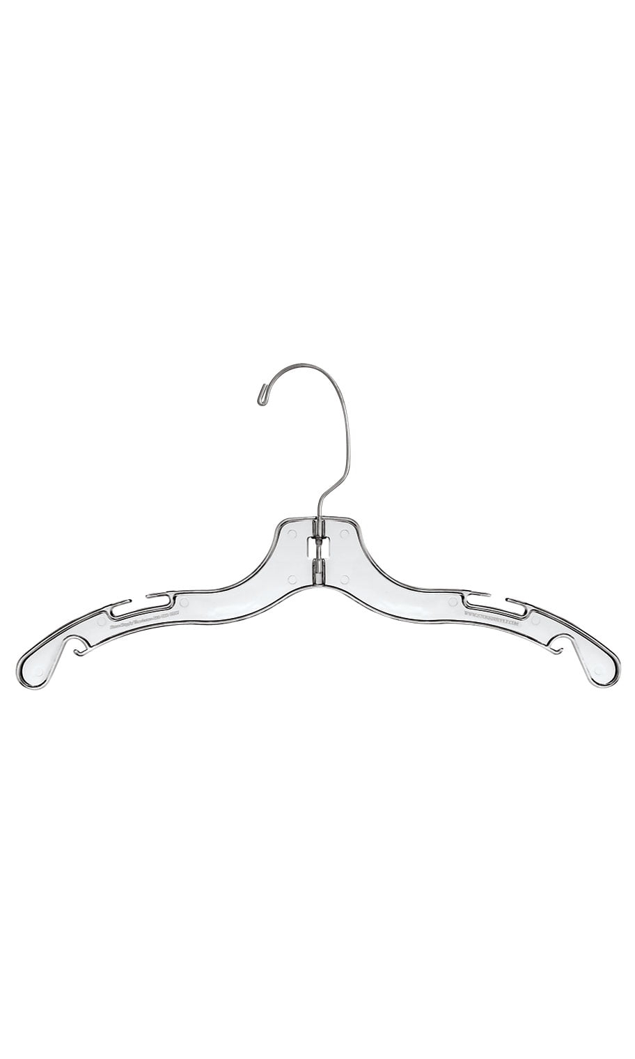 14 inch Clear Plastic Junior Dress Hangers - Case of 100