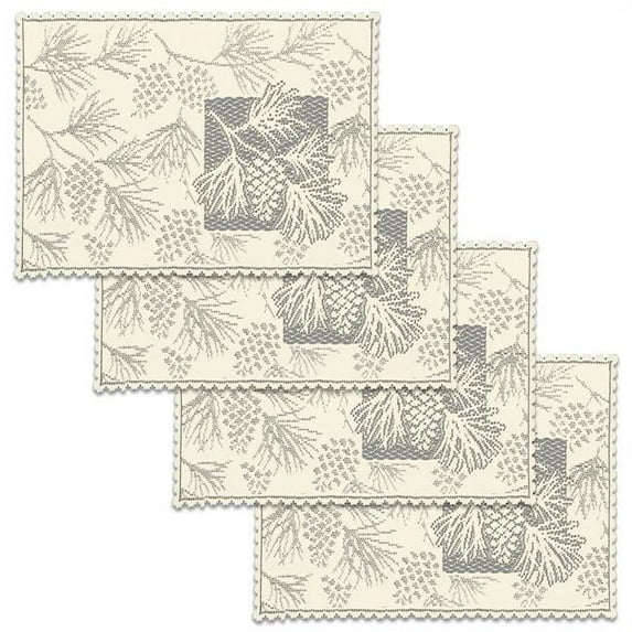 14 x 20 in. Woodland Placemat - Ecru - Set of 4