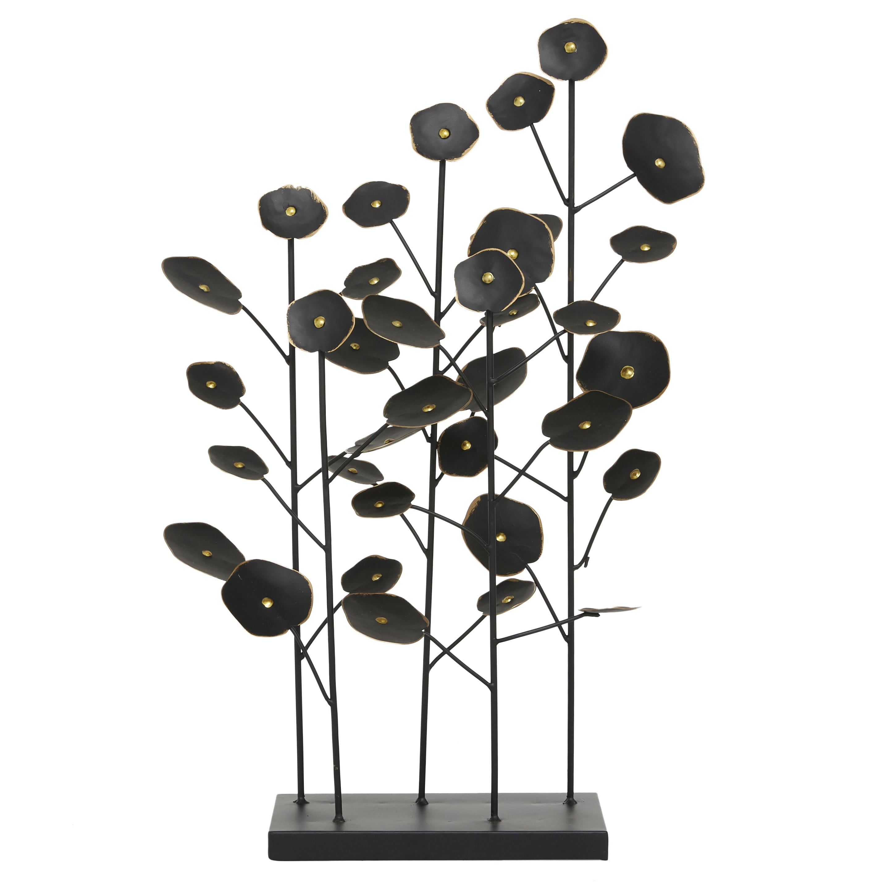 14" x 21" Black Metal Leaf Sculpture, by DecMode