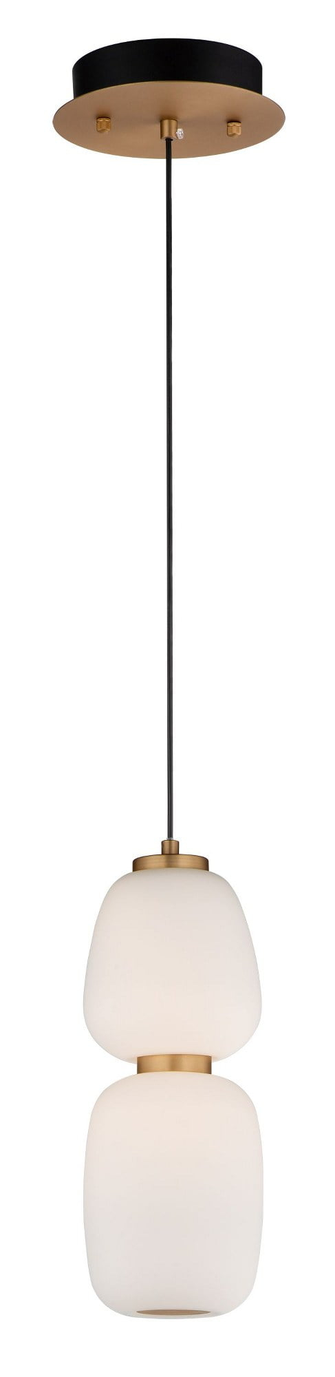 13 in. Soji LED 2-Light Pendant - Black & Gold