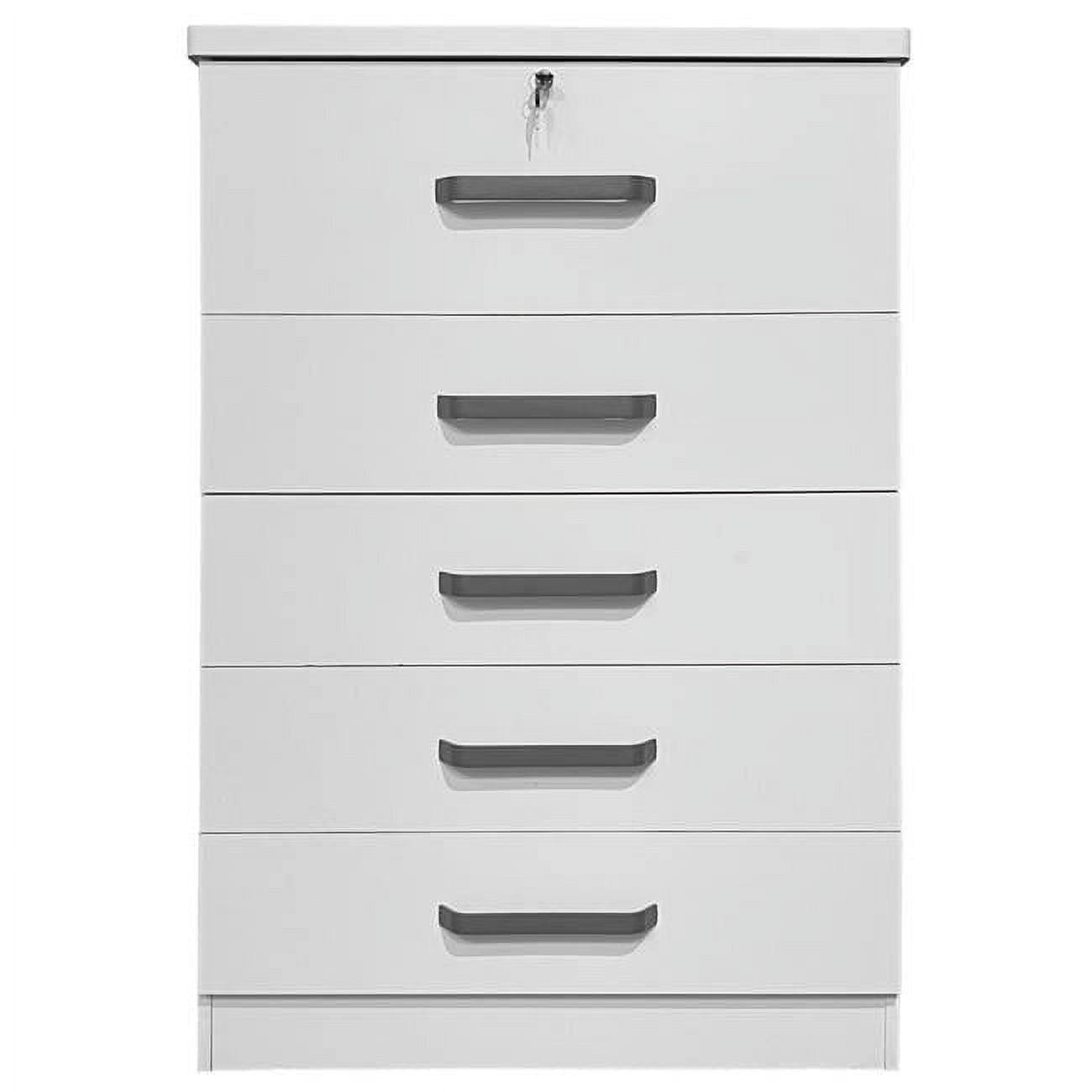 Better Home Products Xia 5 Drawer Chest of Drawers in White