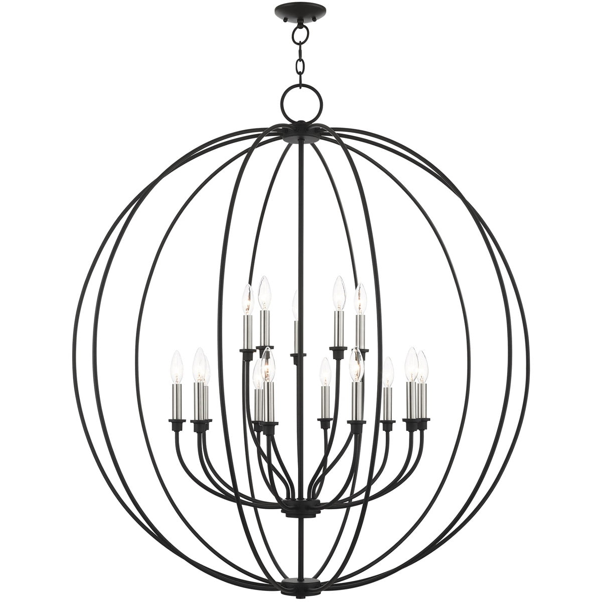 15 Light Black Chandelier with Steel base material