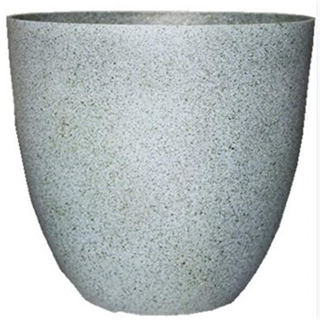 YASHYANNA (EPR15-105 Large Egg Shaped Planter - Modern Indoor & Outdoor Decorative Flower Pot/Box (15 Inch, Granite Flower), Gray