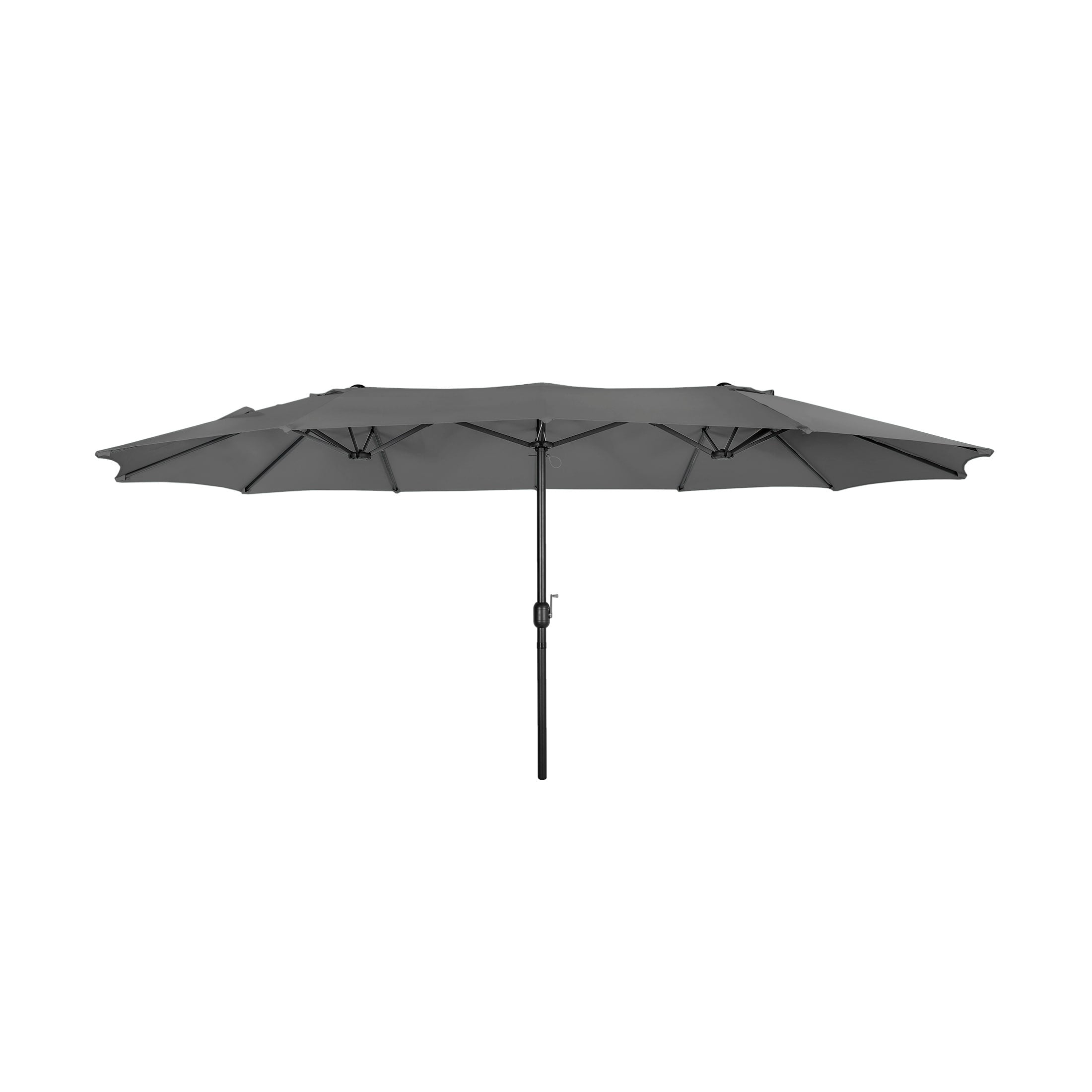 WestinTrends 15 x 9 Ft Double Sided Outdoor Twin Patio Market Table Umbrella, Gray