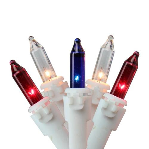 Brite Star 150-Count Red and Blue Chasing Mini Christmas Light Set, 34ft White Wire
