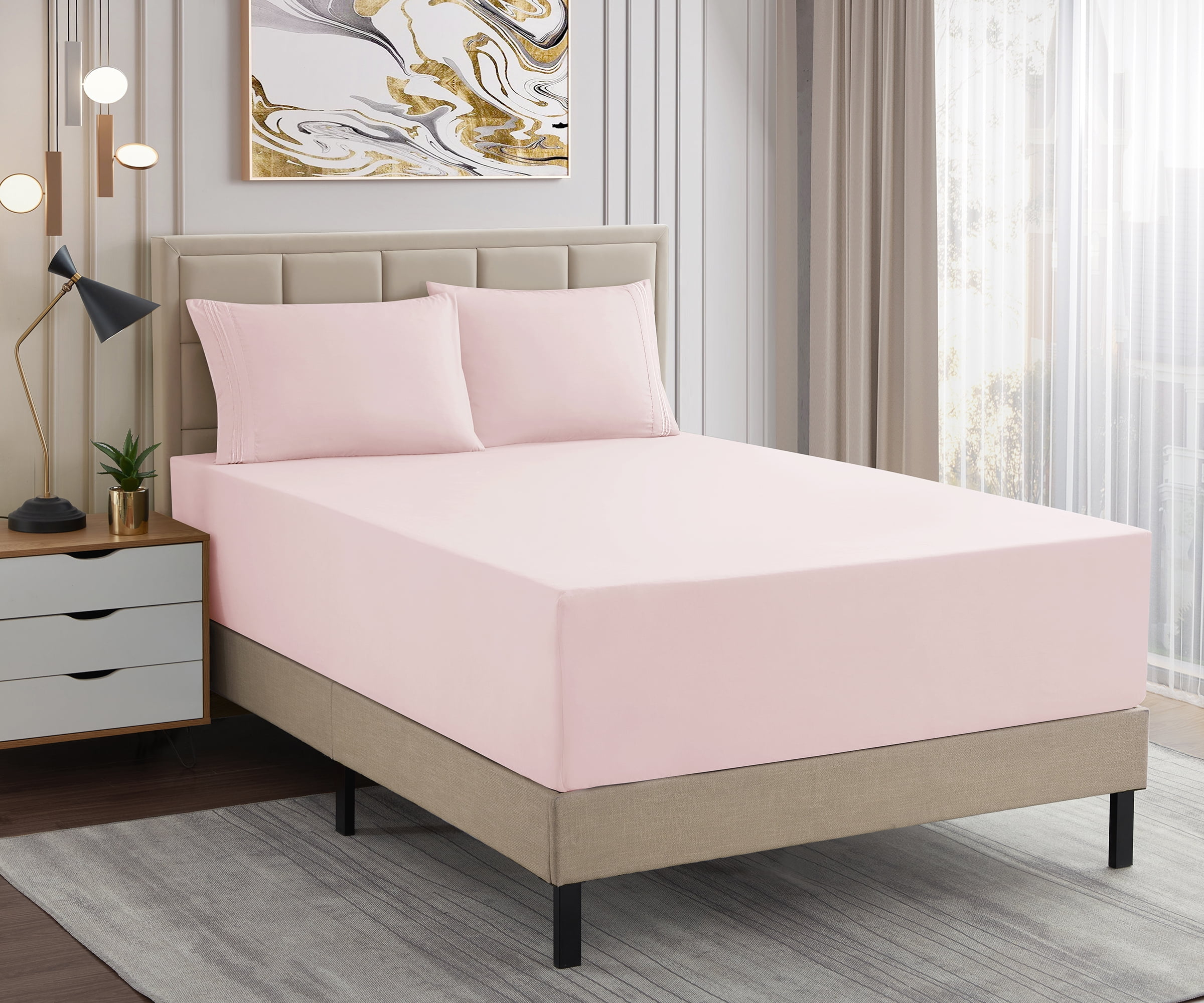 Sweet Home Collection 18-24" Extra Deep Pocket Ultra Soft Microfiber Solid Sheet Set