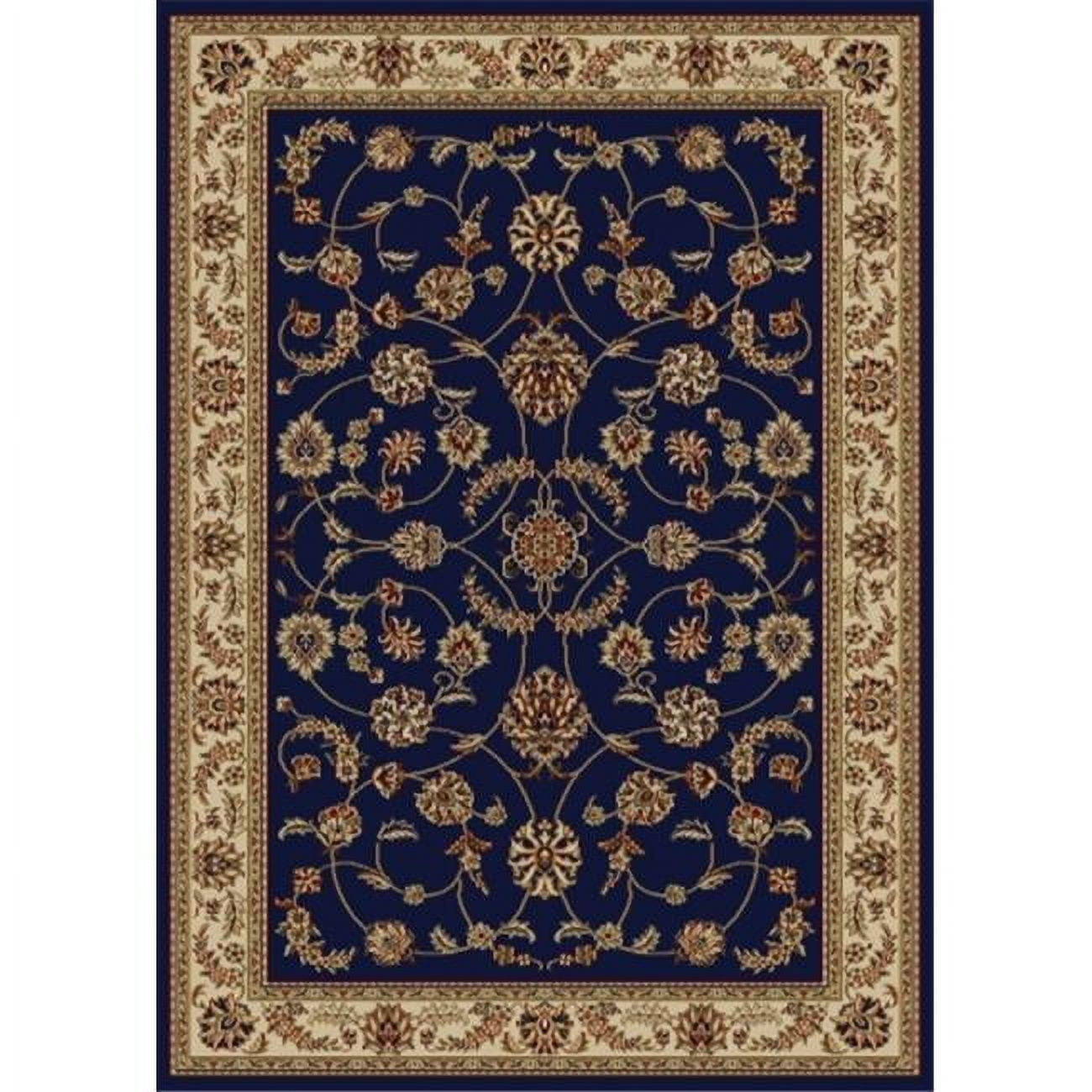 1596-1354-NAVY Como Rectangular Navy Blue Traditional Italy Area Rug- 2 ft. 2 in. W x 7 ft. 7 in. H