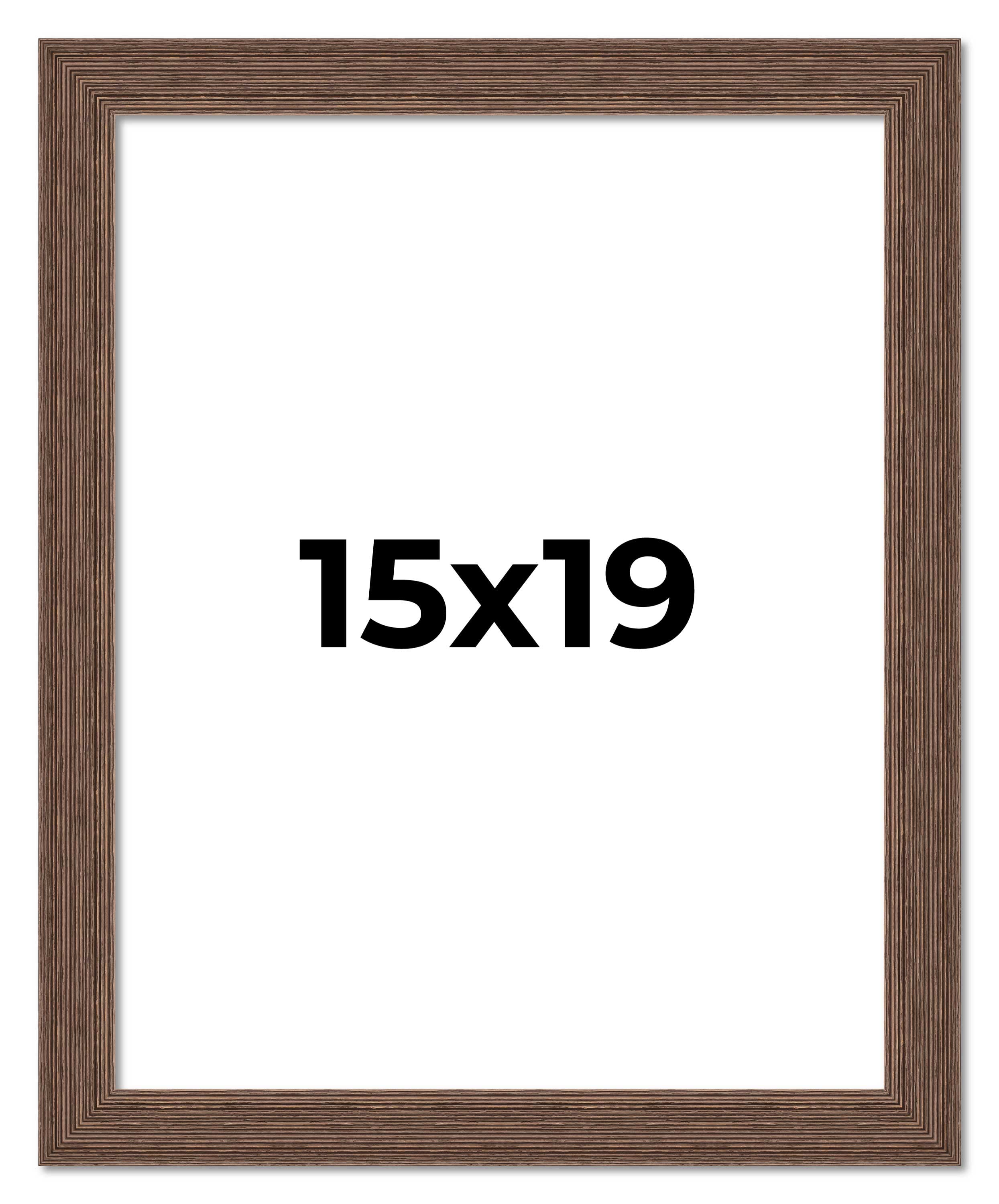 15x19 Farmhouse Brown Solid Wood Picture Frame Width 1.5 Inches | Interior Frame Depth 0.5 Inches |