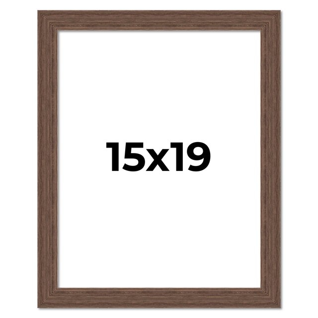15x19 Farmhouse Brown Solid Wood Picture Frame Width 1.5 Inches | Interior Frame Depth 0.5 Inches |