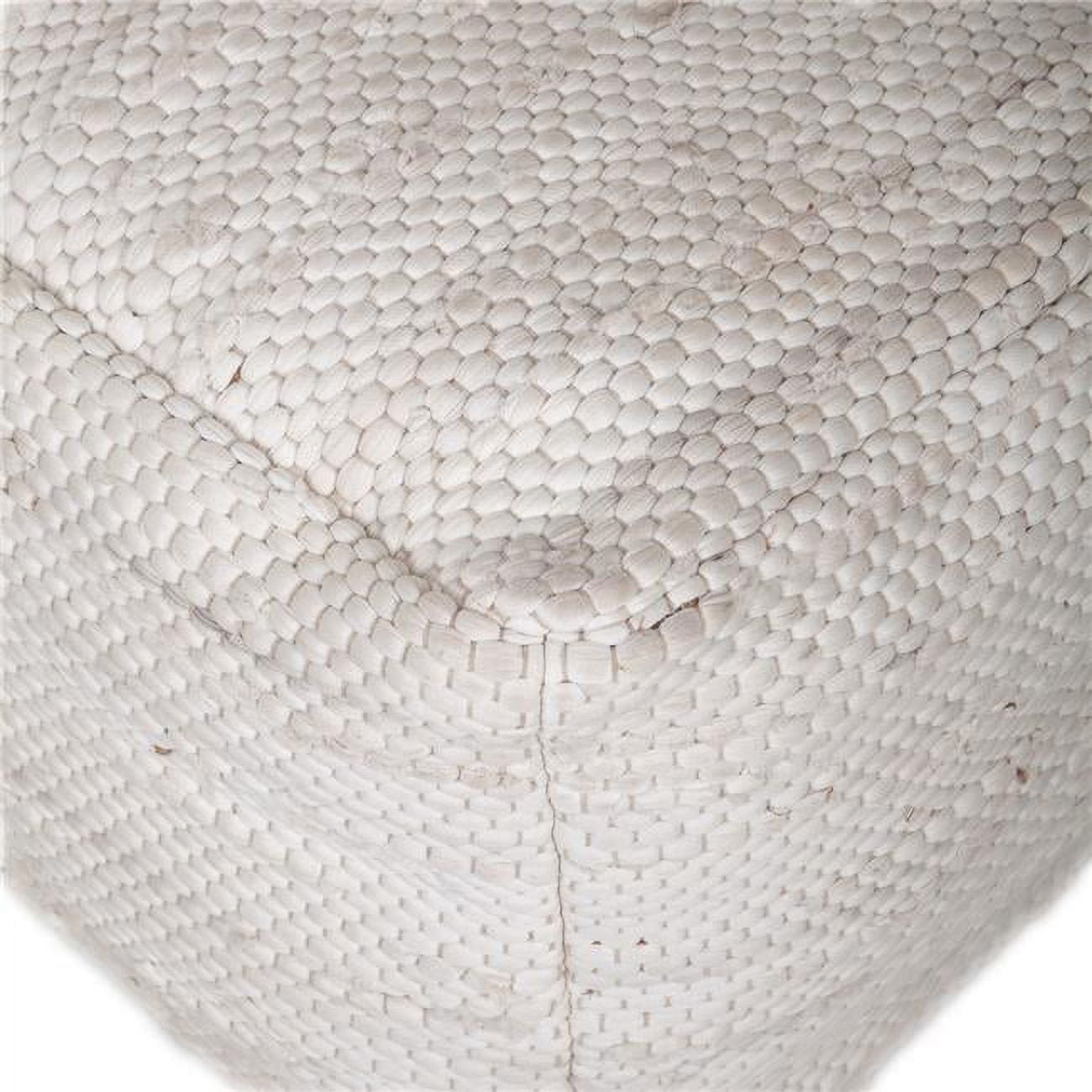 16 x 16 x 16 in. Chic Chunky White Textured Pouf