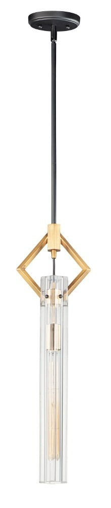 Maxim Lighting Flambeau 1 - Light Pendant in  Black/Antique Brass