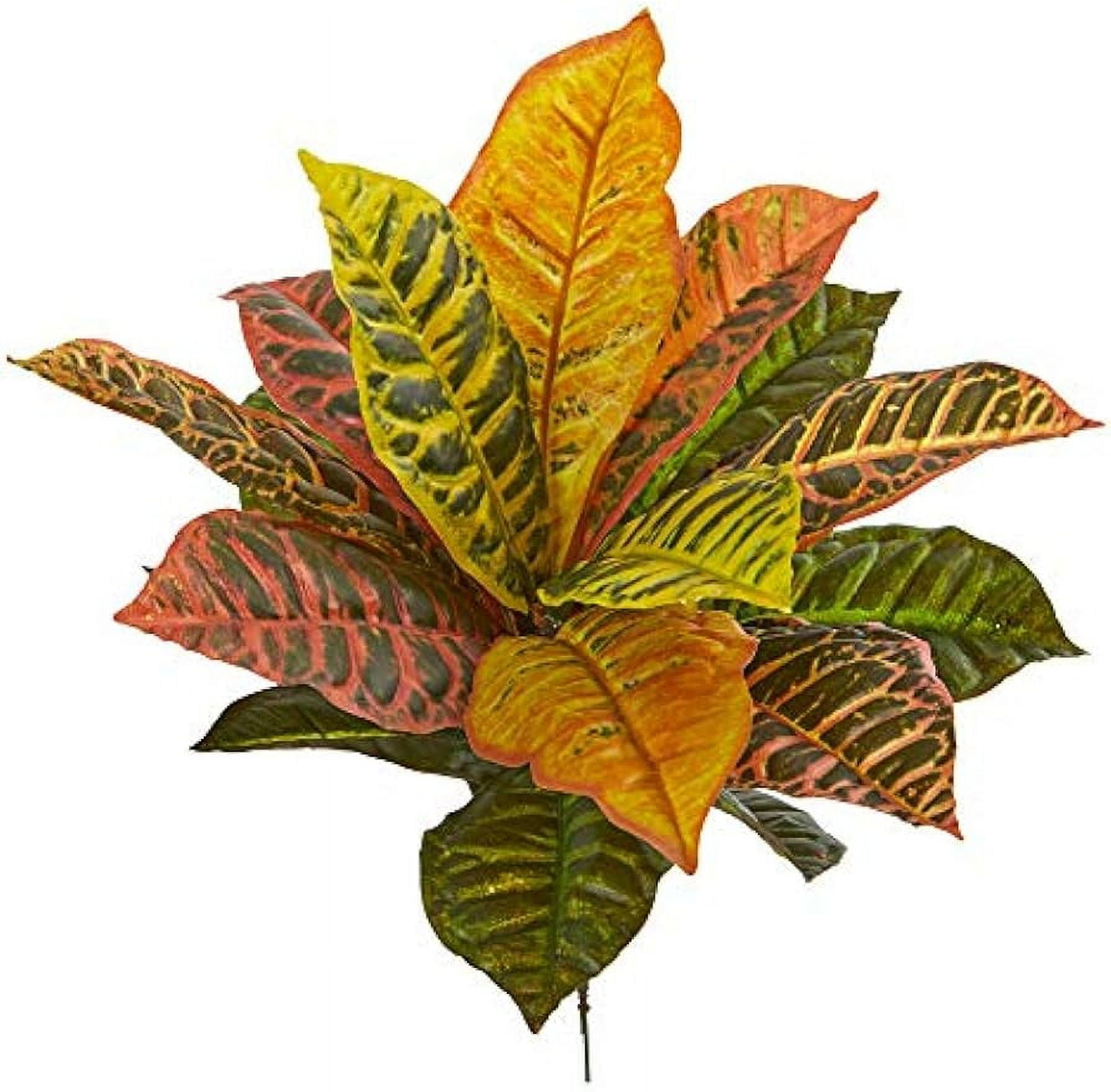 Primrue 17in. Garden Croton Artificial Plant (Real Touch) (Set of 6)