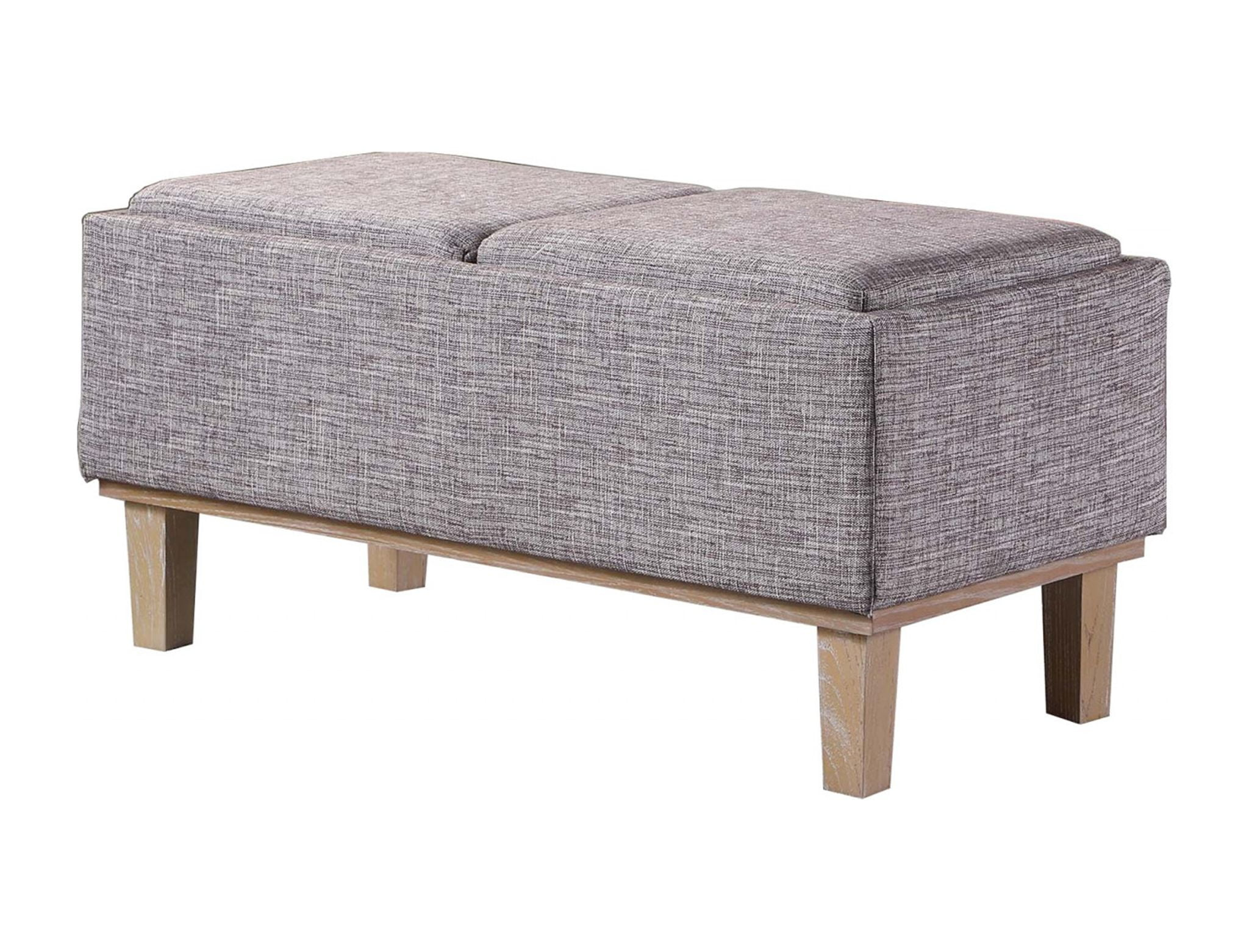 17 in. Grey Seat Flip Storage Bench with Unfinish Legs